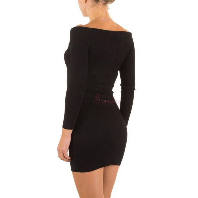 Elegantné čierne svetrové dámské šaty